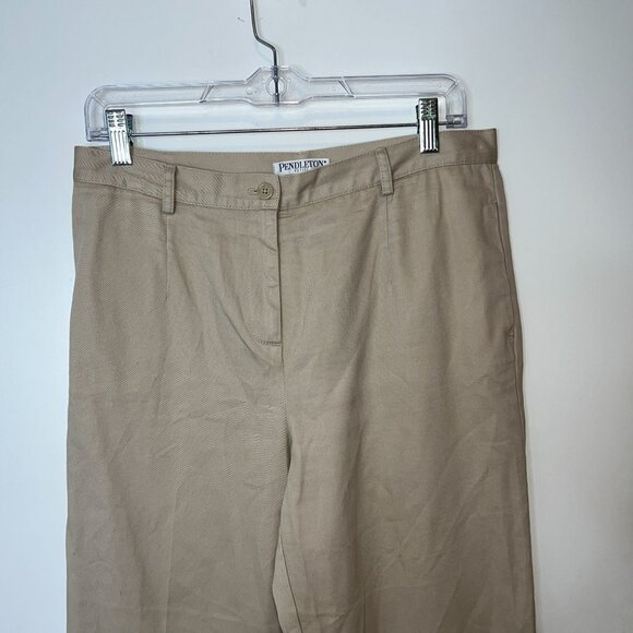 Pendleton Khaki Chino Pants Womens Classic Fit Casual Trousers Women size 8P - Picture 2 of 10